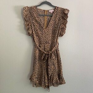 Pink Lily Leopard Print Romper